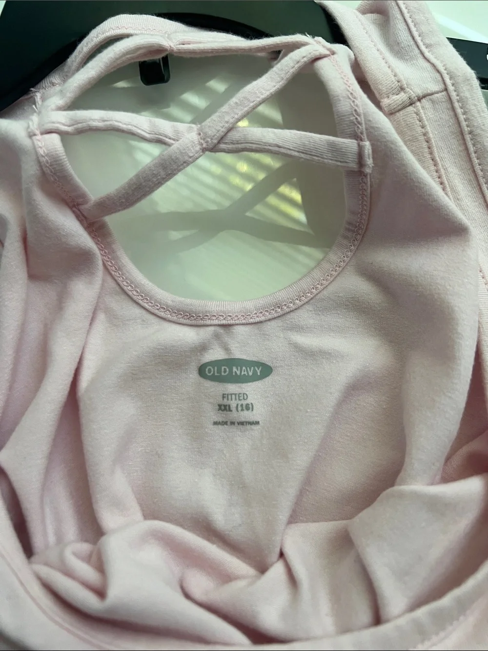 Old Navy Light Pink Crisscross Back Tank Size XXL